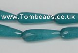 CCN2173 15.5 inches 8*25mm faceted teardrop candy jade beads