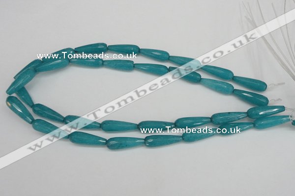 CCN2173 15.5 inches 8*25mm faceted teardrop candy jade beads