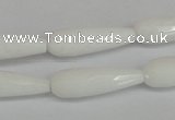 CCN2176 15.5 inches 8*25mm faceted teardrop candy jade beads