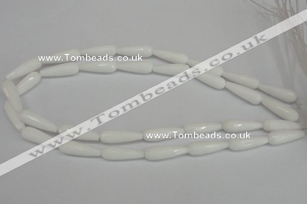 CCN2176 15.5 inches 8*25mm faceted teardrop candy jade beads