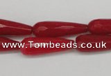 CCN2178 15.5 inches 8*25mm faceted teardrop candy jade beads