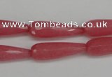 CCN2180 15.5 inches 8*25mm faceted teardrop candy jade beads