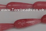 CCN2182 15.5 inches 10*30mm faceted teardrop candy jade beads