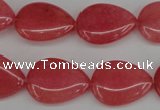 CCN2186 15.5 inches 15*20mm flat teardrop candy jade beads