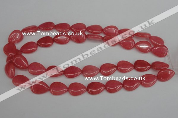 CCN2186 15.5 inches 15*20mm flat teardrop candy jade beads