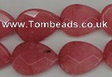 CCN2188 15.5 inches 15*20mm faceted flat teardrop candy jade beads