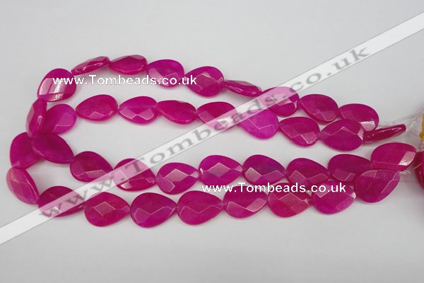 CCN2191 15.5 inches 15*20mm faceted flat teardrop candy jade beads