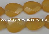 CCN2192 15.5 inches 15*20mm faceted flat teardrop candy jade beads