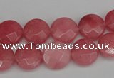 CCN2231 15.5 inches 12mm faceted coin candy jade beads wholesale