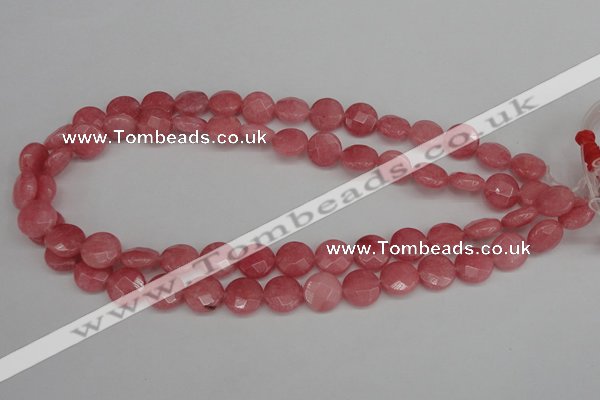 CCN2231 15.5 inches 12mm faceted coin candy jade beads wholesale