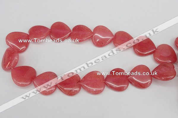 CCN2242 15.5 inches 25*25mm heart candy jade beads wholesale