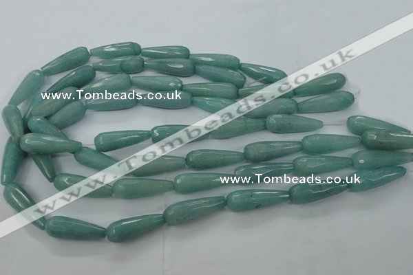 CCN2250 15.5 inches 10*30mm faceted teardrop candy jade beads