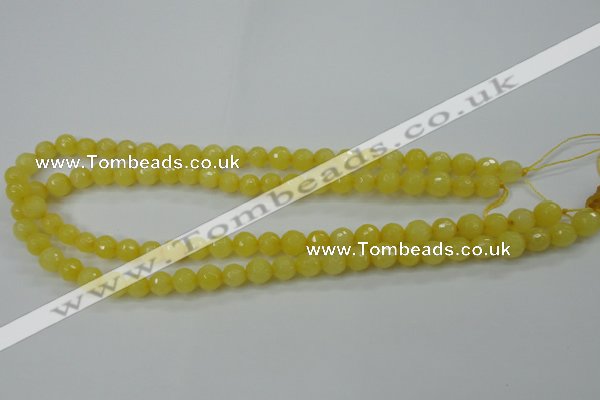 CCN2255 15.5 inches 8mm faceted round candy jade beads wholesale