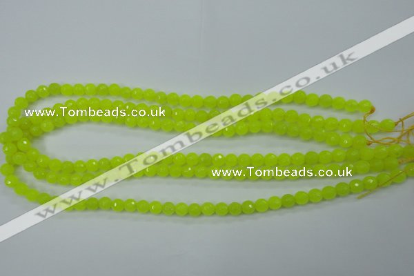 CCN2262 15.5 inches 6mm faceted round candy jade beads wholesale