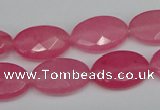 CCN227 15.5 inches 12*18mm faceted oval candy jade beads