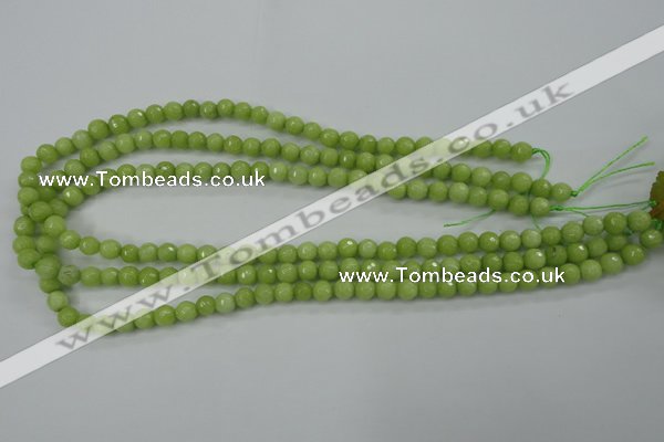 CCN2271 15.5 inches 6mm faceted round candy jade beads wholesale