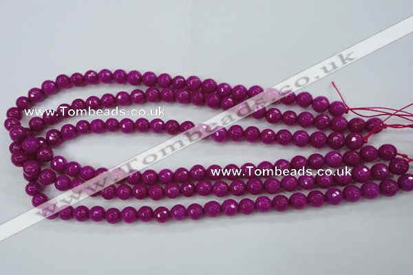 CCN2295 15.5 inches 8mm faceted round candy jade beads wholesale