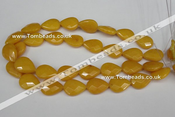 CCN2326 15.5 inches 18*25mm faceted flat teardrop candy jade beads