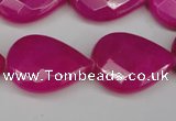 CCN2327 15.5 inches 18*25mm faceted flat teardrop candy jade beads