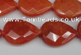 CCN2328 15.5 inches 18*25mm faceted flat teardrop candy jade beads