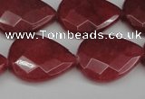 CCN2329 15.5 inches 18*25mm faceted flat teardrop candy jade beads