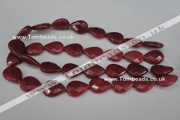 CCN2329 15.5 inches 18*25mm faceted flat teardrop candy jade beads