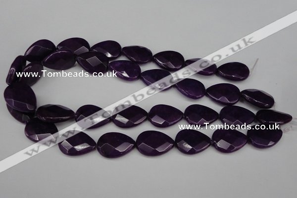 CCN2331 15.5 inches 18*25mm faceted flat teardrop candy jade beads