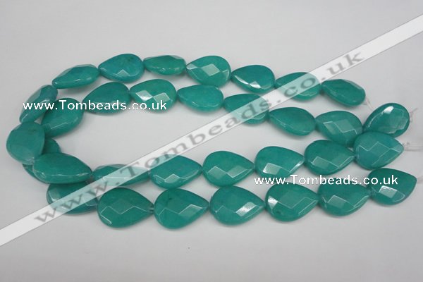 CCN2333 15.5 inches 18*25mm faceted flat teardrop candy jade beads