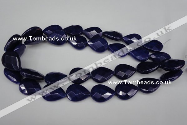 CCN2335 15.5 inches 18*25mm faceted flat teardrop candy jade beads