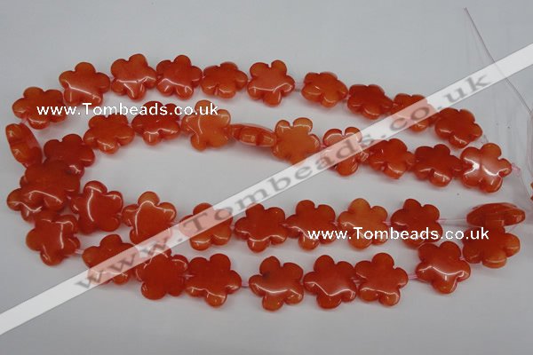 CCN2343 15.5 inches 20mm carved flower candy jade beads wholesale