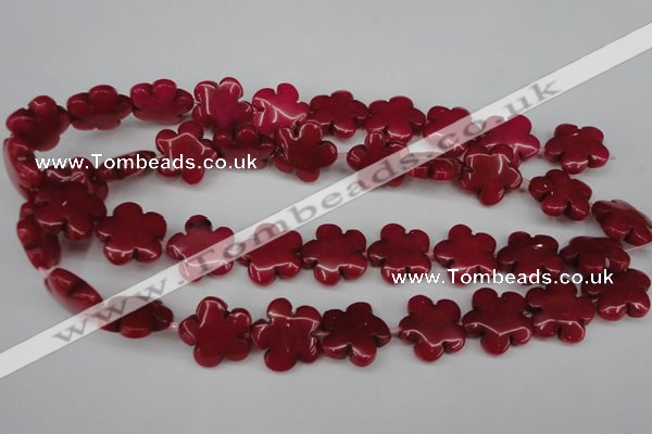 CCN2344 15.5 inches 20mm carved flower candy jade beads wholesale