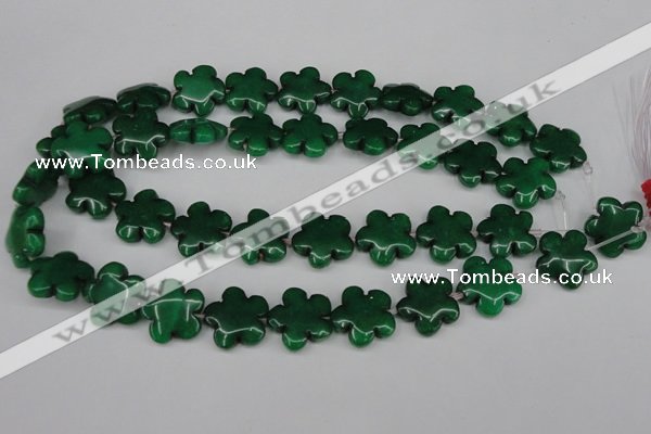 CCN2347 15.5 inches 20mm carved flower candy jade beads wholesale