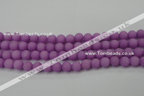 CCN2402 15.5 inches 4mm round matte candy jade beads wholesale