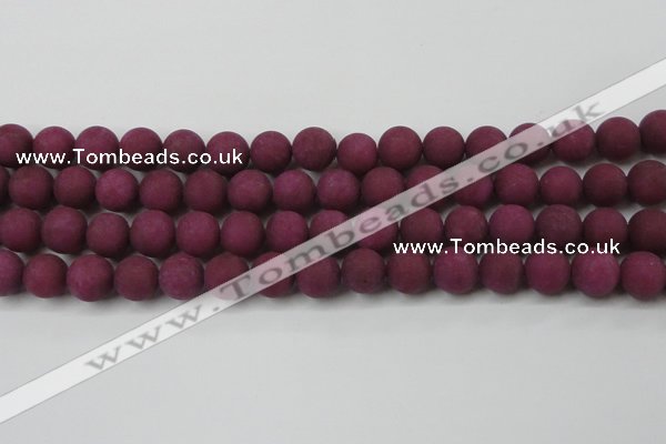 CCN2425 15.5 inches 6mm round matte candy jade beads wholesale