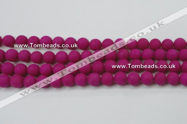 CCN2444 15.5 inches 8mm round matte candy jade beads wholesale