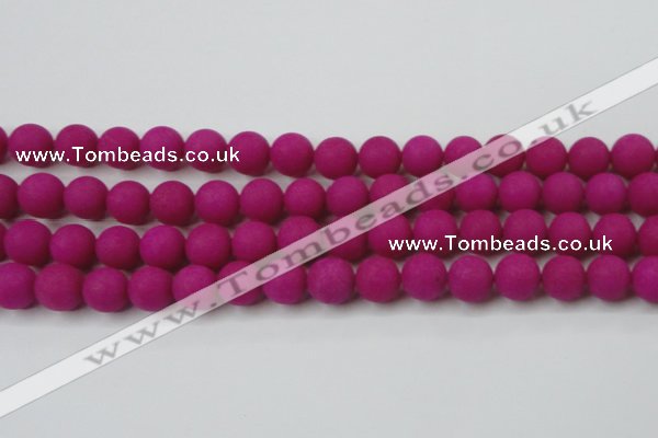 CCN2484 15.5 inches 12mm round matte candy jade beads wholesale