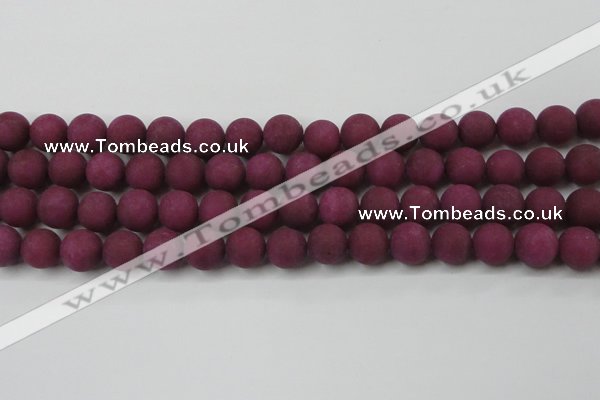 CCN2485 15.5 inches 12mm round matte candy jade beads wholesale