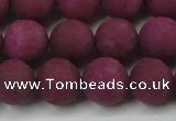 CCN2505 15.5 inches 14mm round matte candy jade beads wholesale