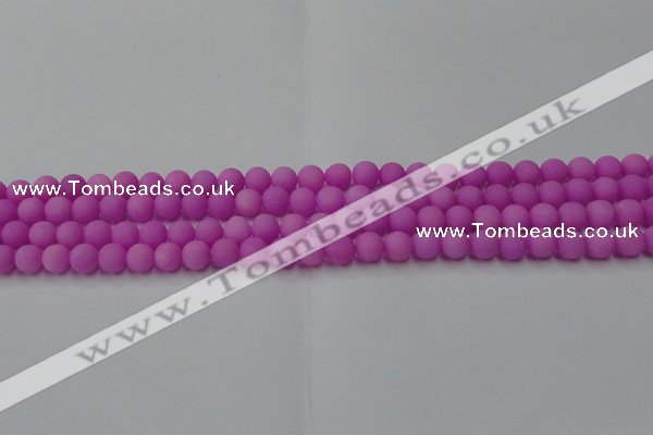 CCN2522 15.5 inches 4mm round matte candy jade beads wholesale