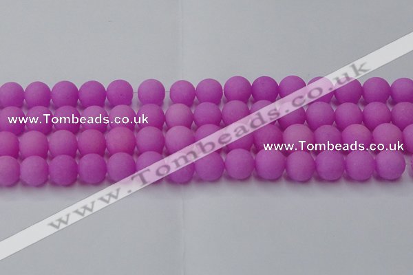 CCN2527 15.5 inches 14mm round matte candy jade beads wholesale