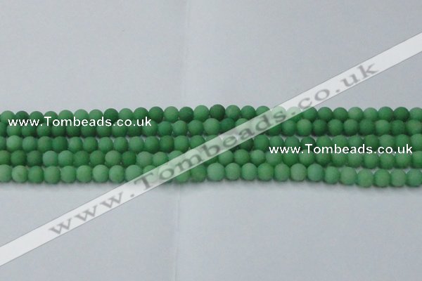 CCN2536 15.5 inches 4mm round matte candy jade beads wholesale