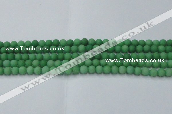 CCN2537 15.5 inches 6mm round matte candy jade beads wholesale