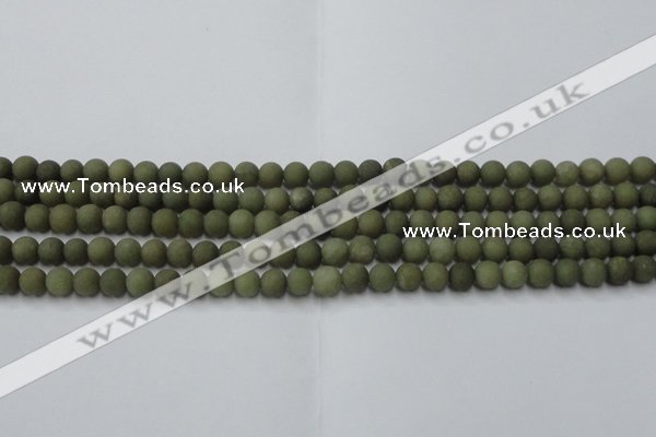 CCN2543 15.5 inches 4mm round matte candy jade beads wholesale