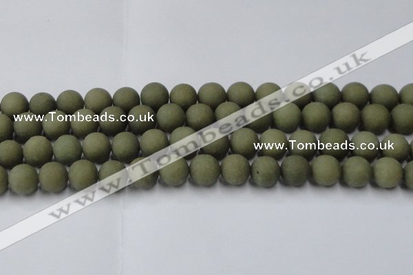 CCN2548 15.5 inches 14mm round matte candy jade beads wholesale