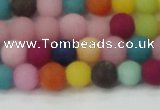 CCN2552 15.5 inches 6mm round mixed color matte candy jade beads