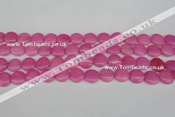 CCN2600 15.5 inches 18mm flat round candy jade beads wholesale