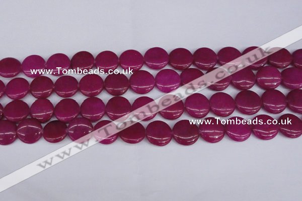 CCN2601 15.5 inches 18mm flat round candy jade beads wholesale