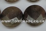 CCN261 15.5 inches 25mm faceted coin candy jade beads wholesale