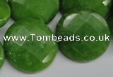 CCN262 15.5 inches 25mm faceted coin candy jade beads wholesale