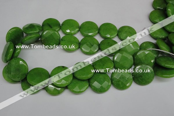 CCN262 15.5 inches 25mm faceted coin candy jade beads wholesale
